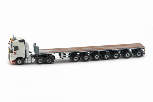 Heros Heros Volvo FH04 Globertrotter 6x4 with 7軸Nooteboomノーテブーム Ballastトレーラートレーラー 建設機械模型 工事車両 TEKNO 1/50 ミニチュア