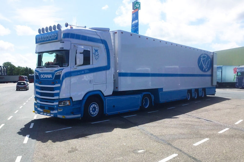 ギャラリービューアに画像をロードする, 【予約】4-6月以降発売予定Waasdorp Scaniaスカニア S730 with Goosneck リーファートレーラートラック 建設機械模型 工事車両 TEKNO 1/50 ミニチュア