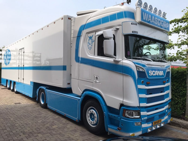 ギャラリービューアに画像をロードする, 【予約】4-6月以降発売予定Waasdorp Scaniaスカニア S730 with Goosneck リーファートレーラートラック 建設機械模型 工事車両 TEKNO 1/50 ミニチュア