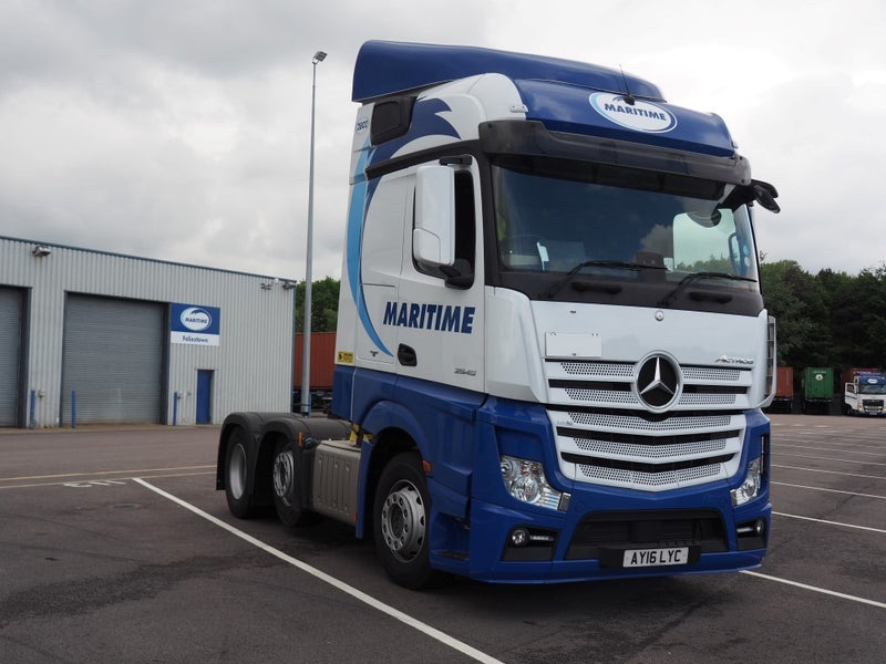 ギャラリービューアに画像をロードする, 【予約】4-6月以降発売予定Maritime Mercedes Benz Actros Bigspace with curtainside semitrailerトラック 建設機械模型 工事車両 TEKNO 1/50 ミニチュア