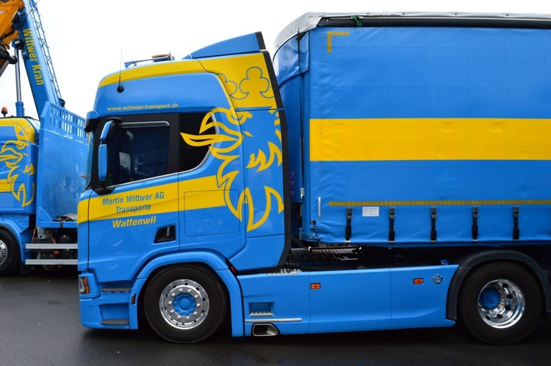 ギャラリービューアに画像をロードする, 【予約】4-6月以降発売予定Wittwer Scaniaスカニア R-serie 4x2 with 4 axle Meusburgerトラック 建設機械模型 工事車両 TEKNO 1/50 ミニチュア