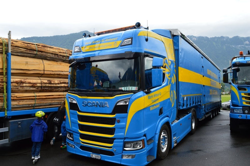ギャラリービューアに画像をロードする, 【予約】4-6月以降発売予定Wittwer Scaniaスカニア R-serie 4x2 with 4 axle Meusburgerトラック 建設機械模型 工事車両 TEKNO 1/50 ミニチュア