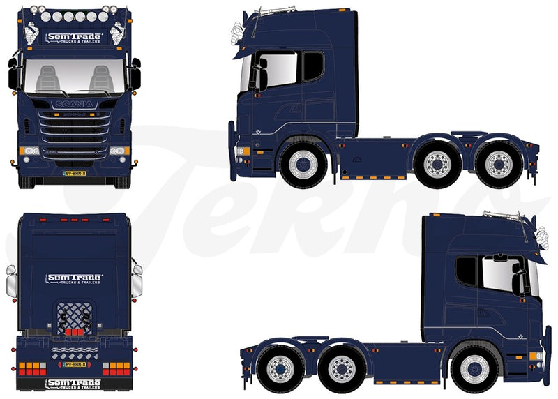 ギャラリービューアに画像をロードする, 【予約】4-6月以降発売予定Semtrade Scaniaスカニア R7 Topline 6x2 tag-axle tractorトラクタ 建設機械模型 工事車両 TEKNO 1/50 ミニチュア
