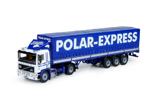 Polar Express Volvo F12 with Classic tilt semitrailerトラック 建設機械模型 工事車両 TEKNO 1/50 ミニチュア