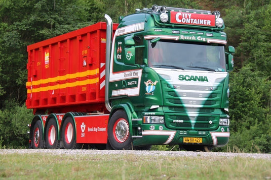 【予約】4-6月以降発売予定Eeg, Henrik Scaniaスカニア R Highline rigid truck with hookarm container and trailerトラック  建設機械模型 工事車両 TEKNO 1/50 ミニチュア