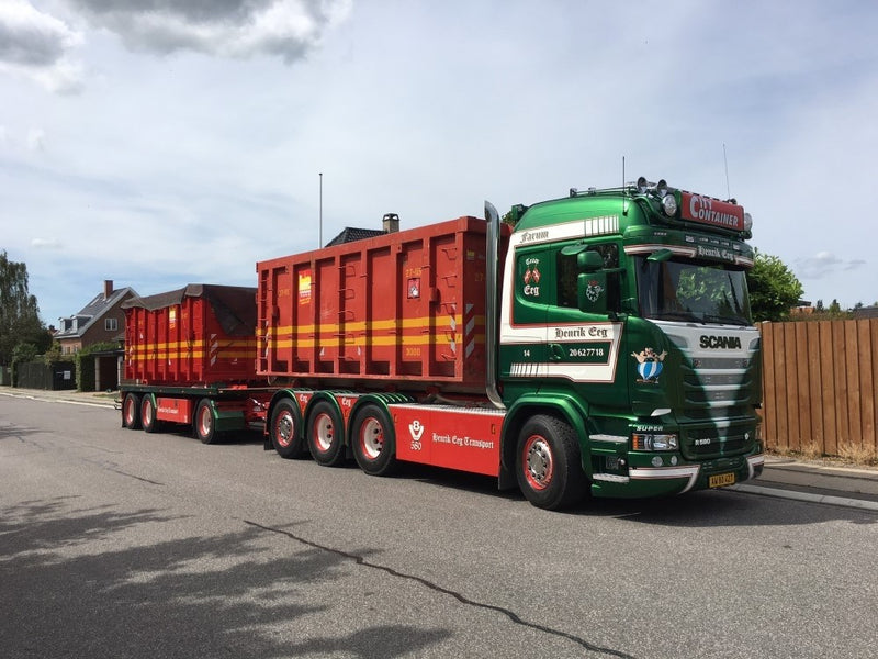 ギャラリービューアに画像をロードする, 【予約】4-6月以降発売予定Eeg, Henrik Scaniaスカニア R Highline rigid truck with hookarm container and trailerトラック  建設機械模型 工事車両 TEKNO 1/50 ミニチュア