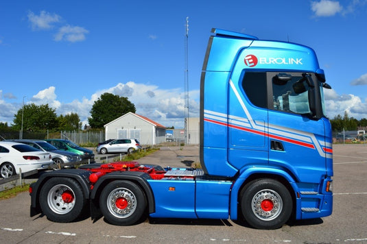 Eurolink Scaniaスカニア S-serie Highline avec semi-remorque avec rideaux coulissantesトラック 建設機械模型 工事車両 TEKNO 1/50 ミニチュア