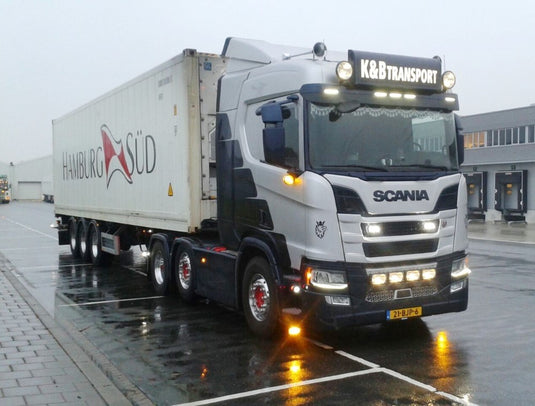 【予約】4-6月以降発売予定K&B Transport Scaniaスカニア NGS R410 4x2 with 3 axle flexitrailer and Hamburg Sud Reeferトラック 建設機械模型 工事車両 TEKNO 1/50 ミニチュア