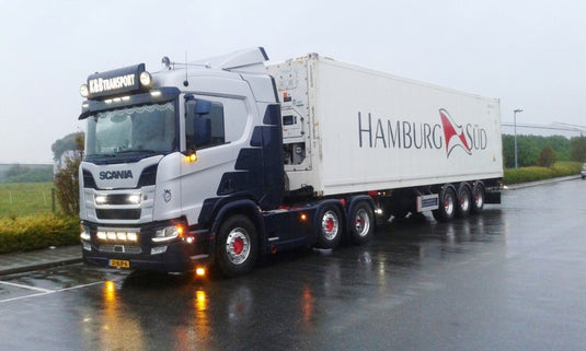 【予約】4-6月以降発売予定K&B Transport Scaniaスカニア NGS R410 4x2 with 3 axle flexitrailer and Hamburg Sud Reeferトラック 建設機械模型 工事車両 TEKNO 1/50 ミニチュア