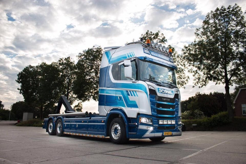 ギャラリービューアに画像をロードする, 【予約】4-6月以降発売予定Klein Kromhof Scaniaスカニア S-serie S730 Highline rigid truck with hookarm container + trailerトラック  建設機械模型 工事車両 TEKNO 1/50 ミニチュア