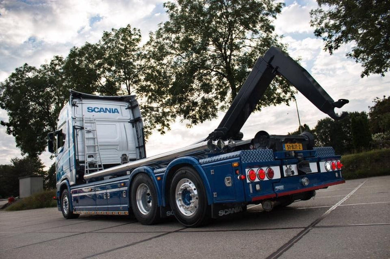 ギャラリービューアに画像をロードする, 【予約】4-6月以降発売予定Klein Kromhof Scaniaスカニア S-serie S730 Highline rigid truck with hookarm container + trailerトラック  建設機械模型 工事車両 TEKNO 1/50 ミニチュア