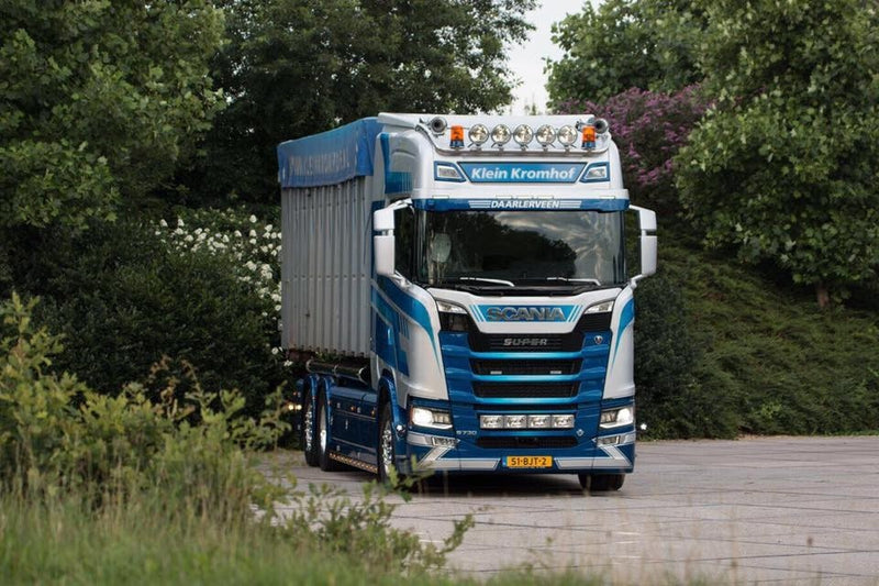 ギャラリービューアに画像をロードする, 【予約】4-6月以降発売予定Klein Kromhof Scaniaスカニア S-serie S730 Highline rigid truck with hookarm container + trailerトラック  建設機械模型 工事車両 TEKNO 1/50 ミニチュア