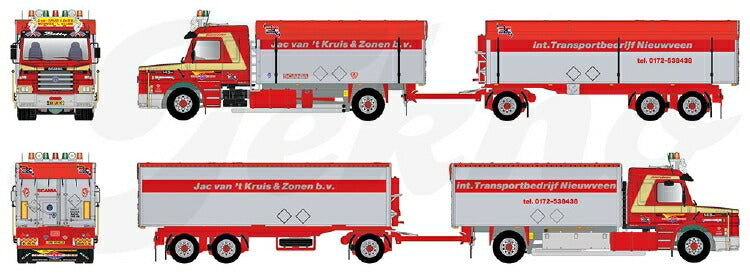 ギャラリービューアに画像をロードする, 【予約】2020年1-3月以降発売予定Kruis, Jaco van 't Scania Torpedo 3-serie 143 open top combiトラック/建設機械模型 工事車両 TEKNO 1/50 ミニチュア