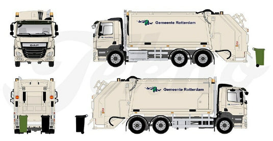 【予約】10-12月以降発売予定Roteb DAF CF trash truckトラック 建設機械模型 工事車両TEKNO 1/50 ミニチュア