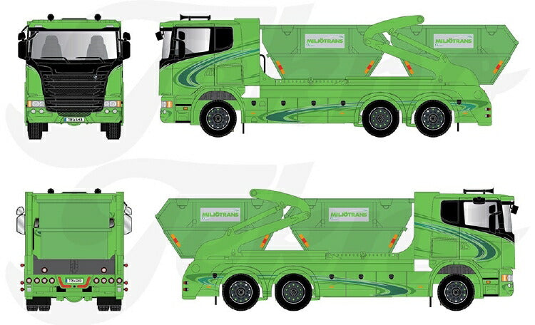 ギャラリービューアに画像をロードする, 【予約】12月以降発売予定Miljo Trans Scania R laag dak met Laxo afzetysteemトラック /TEKNO 1/50 建設機械 模型ミニカー はたらく車 重機