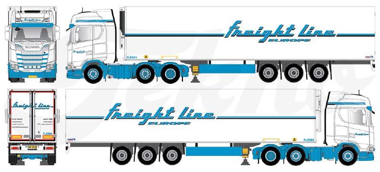ギャラリービューアに画像をロードする, 【予約】10-12月以降発売予定Freightline Scaniaスカニア S-serie Highline met 3-assige koelopleggerトラック 建設機械模型 工事車両TEKNO 1/50 ミニチュア