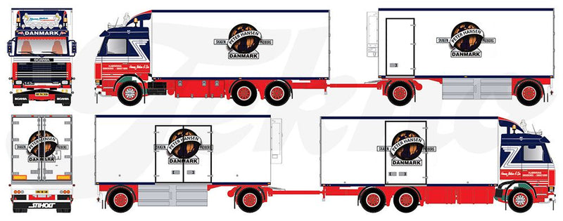ギャラリービューアに画像をロードする, 【予約】10-12月以降発売予定Nielsen, Bjarne Scaniaスカニア 2-serie motorwagen met 2-assige aanhangerトラック 建設機械模型 工事車両TEKNO 1/50 ミニチュア