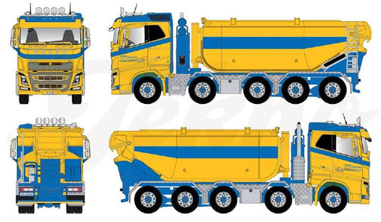 【予約】10-12月以降発売予定Paola, De Volvoボルボ FH04 met resin cement mixerトラック 建設機械模型 工事車両TEKNO 1/50 ミニチュア