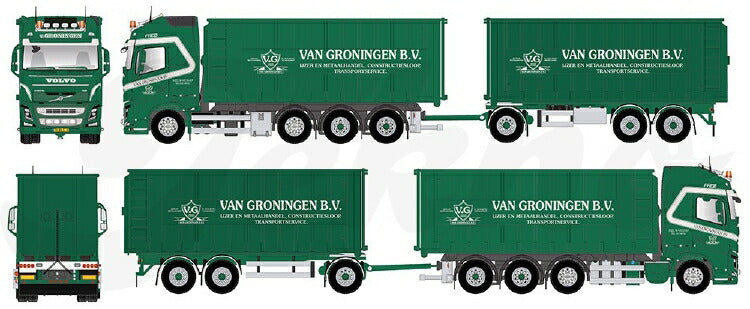 ギャラリービューアに画像をロードする, 【予約】2019年8-10月以降発売予定Groningen, van Volvo FH4 Globetrotter XL rigid truck with hookarm container トラック /建設機械模型 工事車両 TEKNO 1/50 ミニチュア