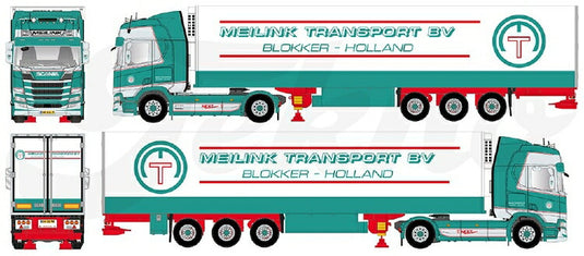 【予約】2019年8-10月以降発売予定Meilink Scania NGS R-serie Highline with 3軸 リーファーセミトレーラ トラック /建設機械模型 工事車両 TEKNO 1/50 ミニチュア