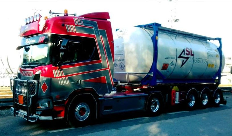 ギャラリービューアに画像をロードする, 【予約】10-12月以降発売予定SL Logistics Scaniaスカニア NGS R-serie Highline met Swap tankcontainerトラック 建設機械模型 工事車両TEKNO 1/50 ミニチュア