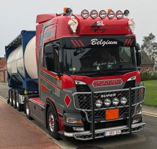 【予約】10-12月以降発売予定SL Logistics Scaniaスカニア NGS R-serie Highline met Swap tankcontainerトラック 建設機械模型 工事車両TEKNO 1/50 ミニチュア