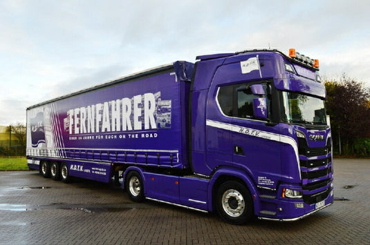 【予約】2019年8-10月以降発売予定Fernfahrer / HDTV Logistik Scania S-serie Highline カーテンサイダー セミトレーラー トラック /建設機械模型 工事車両 TEKNO 1/50 ミニチュア