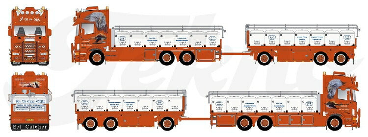 ギャラリービューアに画像をロードする, 【予約】10-12月以降発売予定Scania 4-serie Topline en aanhanger met palingopbouw トラック トレーラー TEKNO 1/50 建設機械 模型ミニカー はたらく車重機
