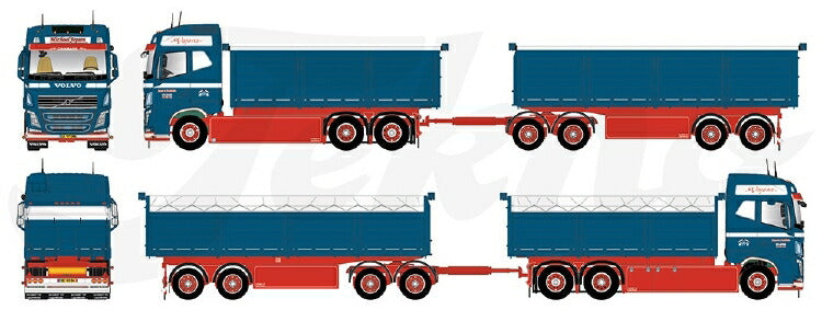 ギャラリービューアに画像をロードする, 【予約】2020年4-6月以降発売予定Volvo FH04 Globetrotter motorwagen met aanhanger met resin bakken トラック /建設機械模型 工事車両 Tekno 1/50 ミニチュア