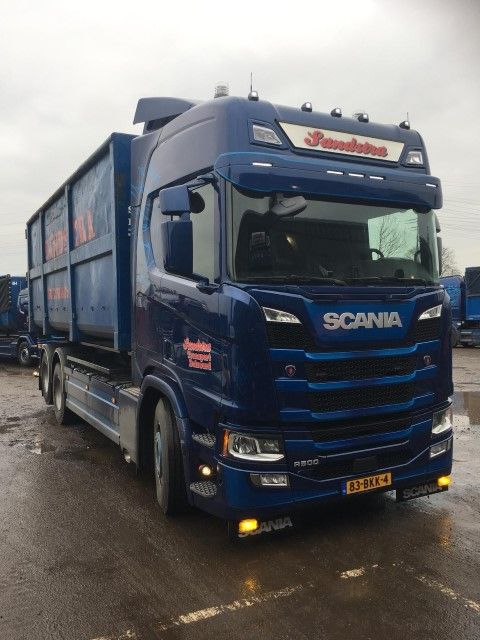 ギャラリービューアに画像をロードする, 【予約】10-12月以降発売予定Sandstra Scaniaスカニア NG R-serie motorwagen met haakarm afzet container en aanhangerトラック 建設機械模型 工事車両TEKNO 1/50 ミニチュア