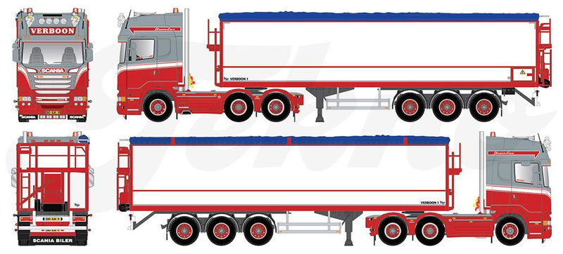 ギャラリービューアに画像をロードする, 【予約】10-12月以降発売予定Verboon, Marcel Scaniaスカニア R-Streamline Topline met aardappeltrailer incl. Ladingトレーラー 建設機械模型 工事車両TEKNO 1/50 ミニチュア