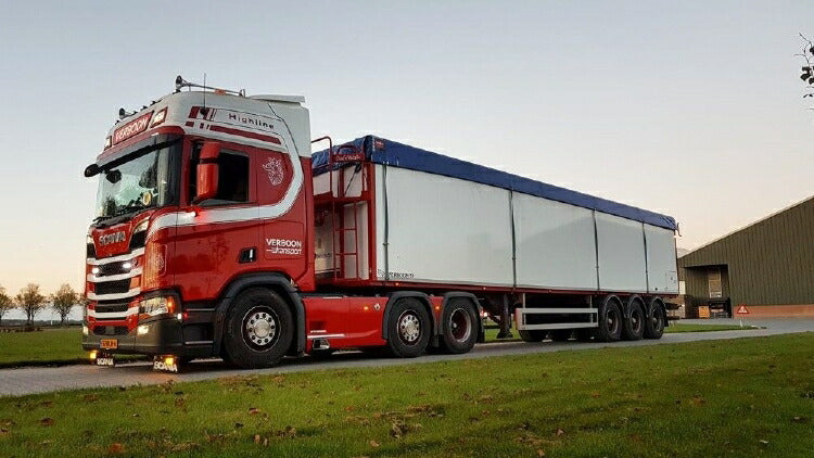 ギャラリービューアに画像をロードする, 【予約】10-12月以降発売予定 Verboon Transport De Lier Scania R-serie Highline met aardappeloplegger トレーラー/建設機械模型 工事車両 TEKNO 1/50 ミニチュア
