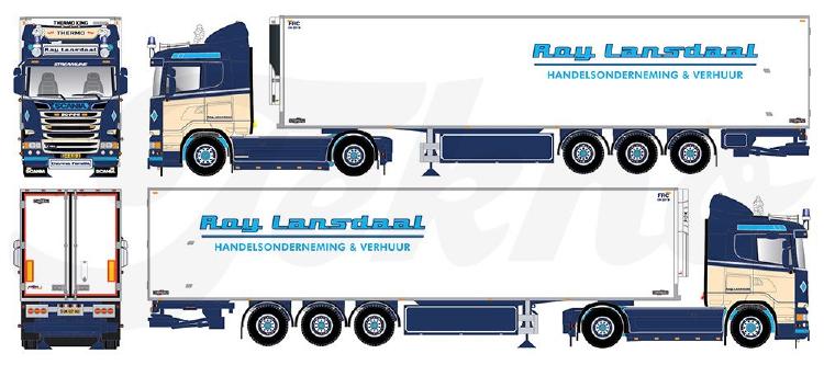 ギャラリービューアに画像をロードする, 【予約】10-12月以降発売予定Lansdaal, Roy Scaniaスカニア Streamline met 3-assige zamac koelopleggerトラック 建設機械模型 工事車両TEKNO 1/50 ミニチュア