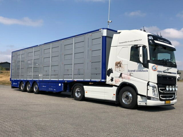 ギャラリービューアに画像をロードする, 【予約】12月以降発売予定Scandi Logistics Danmark A/S Volvo FH04 Globetrotter XL with Pezzaioli livestock トレーラー /建設機械模型 工事車両 TEKNO 1/50 ミニチュア
