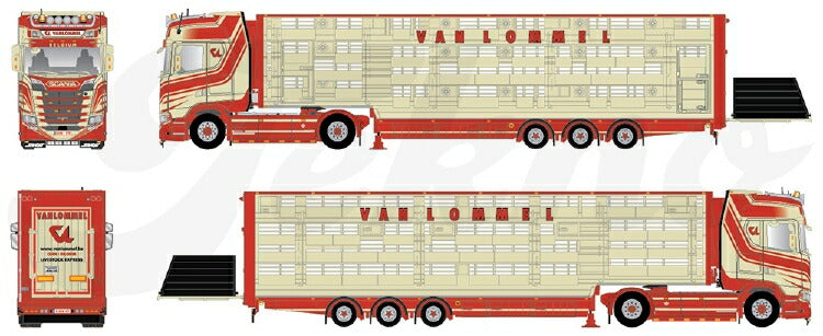 ギャラリービューアに画像をロードする, 【予約】2020年1-3月以降発売予定Vanlommel Scania Next Gen Highline with livestock trailerトラックトレーラー/建設機械模型 工事車両 TEKNO 1/50 ミニチュア