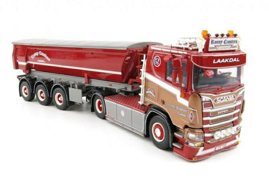 Scania R-Serie NG 4x2 Truck Meiller Tipper TrailerRonny Ceusters トラック TEKNO 1/50 建設機械 模型ミニカー  はたらく車重機