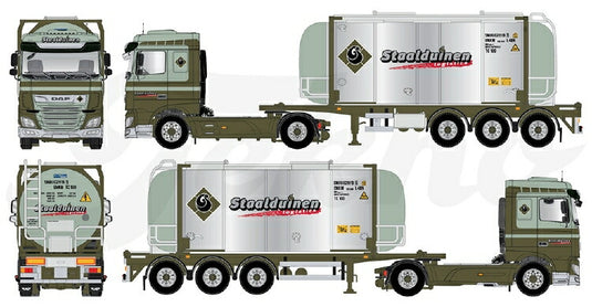 【予約】2020年4-6月以降発売予定DAF XF Space Cab met verchroomde swaptankcontainer トラック /建設機械模型 工事車両 Tekno 1/50 ミニチュア
