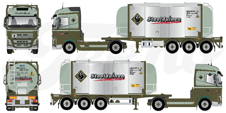 ギャラリービューアに画像をロードする, 【予約】2020年4-6月以降発売予定Volvo FH04 Globetrotter met verchroomde swap tankcontainer トラック /建設機械模型 工事車両 Tekno 1/50 ミニチュア