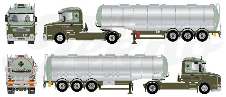 ギャラリービューアに画像をロードする, 【予約】2020年4-6月以降発売予定Scania T500 met 3-assige verchroomde tankoplegger. トラック /建設機械模型 工事車両 Tekno 1/50 ミニチュア