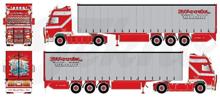 ギャラリービューアに画像をロードする, 【予約】2021年2月以降発売予定Weeda Volvo FH01 Globetrotter XL met 3-assige schuifzeil oplegger トラック/TEKNO 1/50 建設機械 模型ミニカー はたらく車 重機