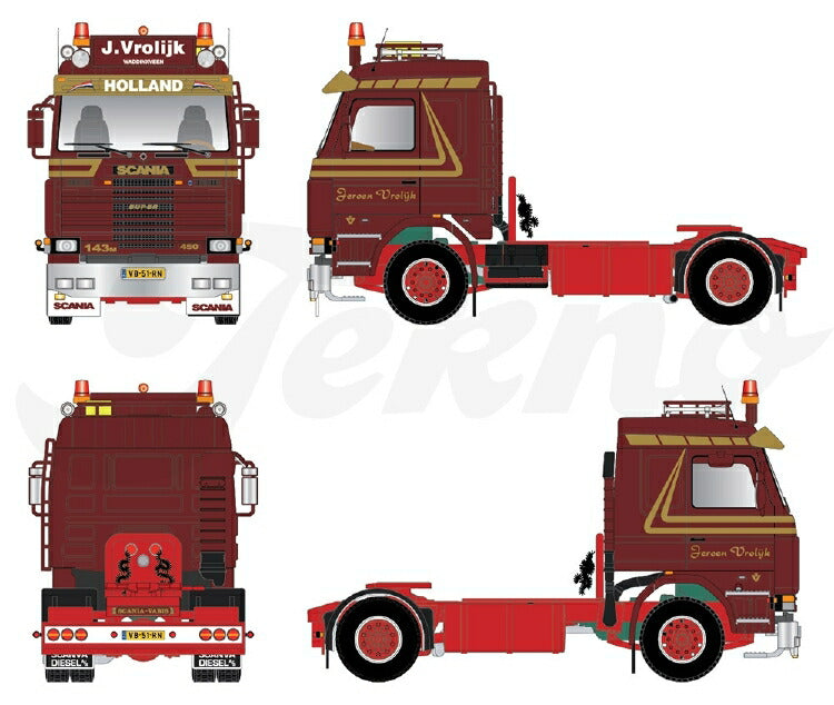 ギャラリービューアに画像をロードする, 【予約】2020年1-3月以降発売予定Vrolijk Scania 143m 450 Topline (4x2)トラックトラクタヘッド/建設機械模型 工事車両 TEKNO 1/50 ミニチュア