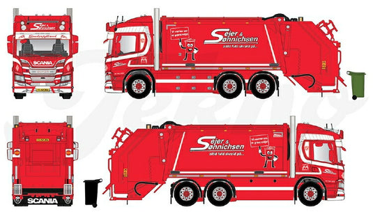 【予約】2021年1月-3月以降発売予定Sejer & Sonnichsen Scania Next Gen P-serie 580-V8 trash truck