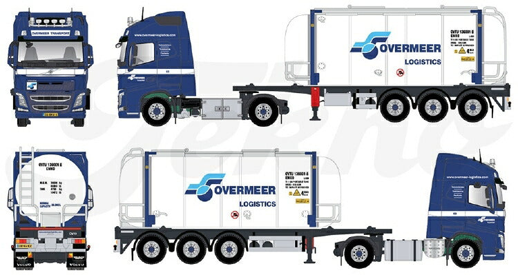 ギャラリービューアに画像をロードする, 【予約】2020年1-3月以降発売予定Overmeer Transport Volvo FH04 Globetrotter XL with Swap tankcontainerトラック/建設機械模型 工事車両 TEKNO 1/50 ミニチュア