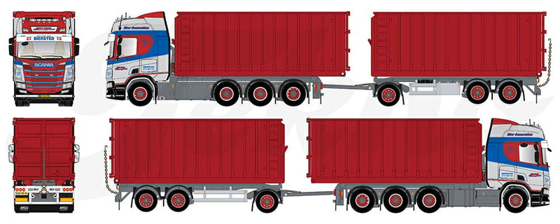 ギャラリービューアに画像をロードする, 【予約】12月以降発売予定SB Transport Scania Next Gen R Highline rigid truck hookarm containerトラック トレーラー/TEKNO 1/50 建設機械 模型ミニカー はたらく車 重機
