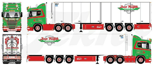 【予約】10-12月以降発売予定Scania R-serie 580 6x2 met 3-assige Ekeri koeloplegger トラック TEKNO 1/50 建設機械 模型ミニカー  はたらく車重機