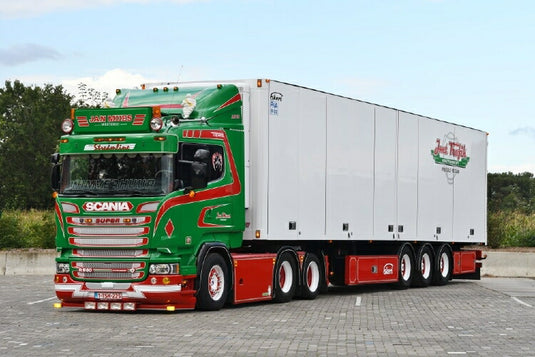 【予約】10-12月以降発売予定Scania R-serie 580 6x2 met 3-assige Ekeri koeloplegger トラック TEKNO 1/50 建設機械 模型ミニカー  はたらく車重機