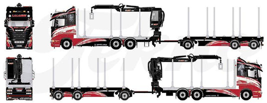 【予約】4月以降発売予定Lalanne Scania R-serie Highline houtwagen トラック /Tekno 建設機械模型 工事車両 1/50 ミニカー