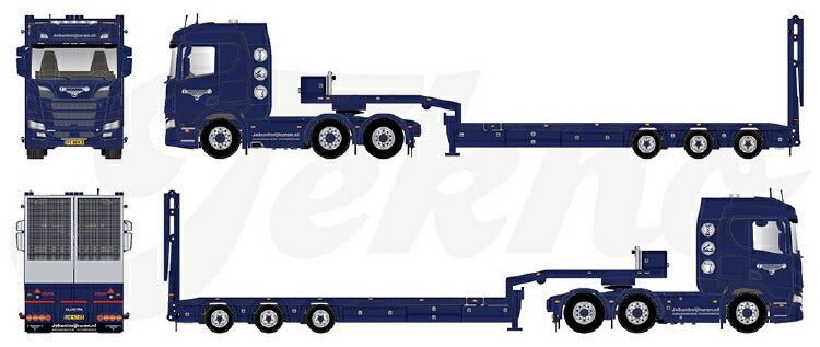 ギャラリービューアに画像をロードする, 【予約】12月以降発売予定Scania Next Gen GRRR-V8 R-serie met -assige dieplader. Speciale onderdelen: achterwand, slangenrek, oprijplaten en zijafscherming. TEKNO 1/50 建設機械 模型ミニカー はたらく車重機 トラック トレーラー