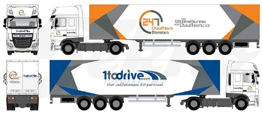 【予約】10-12月以降発売予定DAF XF Space Cab Euro 6 2017 met gesloten oplegger トラック TEKNO 1/50 建設機械 模型ミニカー はたらく車重機