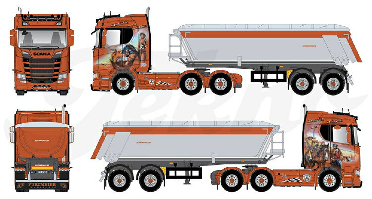 ギャラリービューアに画像をロードする, 【予約】2021年4-6月以降発売予定Furtmeier Transport Scania Next Gen 6x2 met 2-assige Meiller kipperトラック /Tekno 建設機械模型 工事車両 1/50 ミニチュア